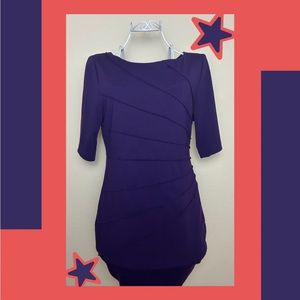 petite 10 dressbarn purple work dress